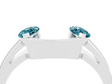 White gold Marquise Blue Topaz Open Band Ring with Tension Setting_10