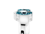 White gold Marquise Blue Topaz Open Band Ring with Tension Setting_11