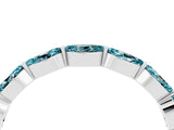 White gold Marquise Blue Topaz Prong Set Half-Eternity Band_10