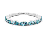 White gold Marquise Blue Topaz Prong Set Half-Eternity Band_6