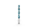 White gold Marquise Blue Topaz Prong Set Half-Eternity Band_8