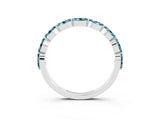 White gold Marquise Blue Topaz Prong Set Half-Eternity Band_9