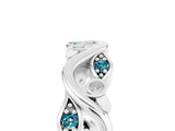White gold Marquise Blue Topaz Vine Eternity Band with Bezel Setting_11