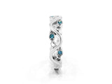 White gold Marquise Blue Topaz Vine Eternity Band with Bezel Setting_20