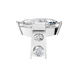White gold Marquise Brilliant Channel-Set Diamond Ring with Bezel Prong Setting_11