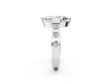 White gold Marquise Brilliant Channel-Set Diamond Ring with Bezel Prong Setting_8