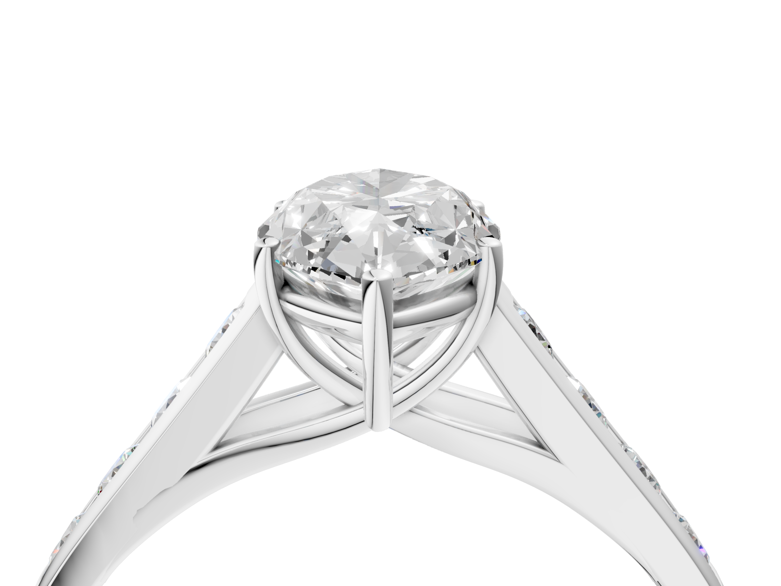 White gold Marquise Brilliant Channel-Set Solitaire Ring with Four-Prong Setting_24