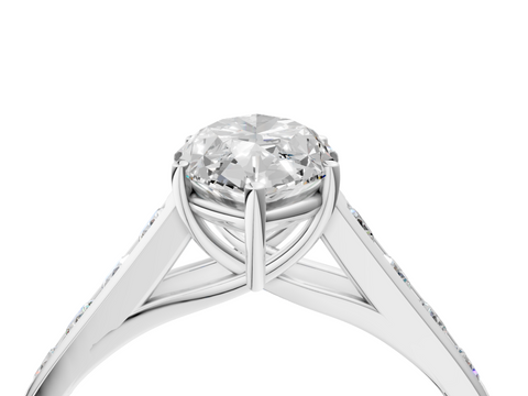 White gold Marquise Brilliant Channel-Set Solitaire Ring with Four-Prong Setting_24