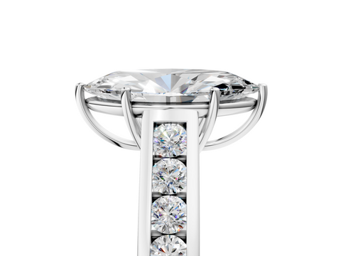 White gold Marquise Brilliant Channel-Set Solitaire Ring with Four-Prong Setting_25