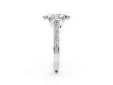 White gold Marquise Brilliant Cut Diamond Engagement Ring with Pavé Band and Four-Prong Setting_84