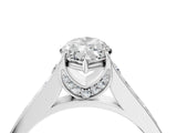 White gold Marquise Brilliant Cut Diamond Engagement Ring with Pavé Band and Four-Prong Setting_86