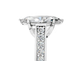 White gold Marquise Brilliant Cut Diamond Engagement Ring with Pavé Band and Four-Prong Setting_87