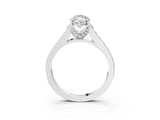 White gold Marquise Brilliant Cut Diamond Engagement Ring with Pavé Band and Four-Prong Setting_87