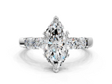 White gold Marquise Brilliant Cut Diamond Five-Stone Prong Set Engagement Ring with Channel Band_21