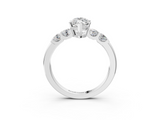 White gold Marquise Brilliant Cut Diamond Five-Stone Prong Set Engagement Ring with Channel Band_24