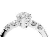 White gold Marquise Brilliant Cut Diamond Five-Stone Prong Set Engagement Ring with Channel Band_25