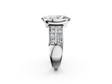 White gold Marquise Brilliant Diamond Channel Set Wide Band Ring with Bezel Setting_21