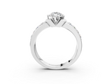 White gold Marquise Brilliant Diamond Channel Set Wide Band Ring with Bezel Setting_22