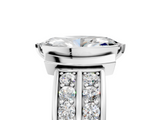 White gold Marquise Brilliant Diamond Channel Set Wide Band Ring with Bezel Setting_24