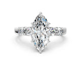 White gold Marquise Brilliant Diamond Five-Stone Engagement Ring with Prong Setting on a Classic Band_39