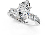 White gold Marquise Brilliant Diamond Five-Stone Engagement Ring with Prong Setting on a Classic Band_40