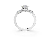 White gold Marquise Brilliant Diamond Five-Stone Engagement Ring with Prong Setting on a Classic Band_42