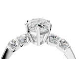 White gold Marquise Brilliant Diamond Five-Stone Engagement Ring with Prong Setting on a Classic Band_43