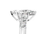 White gold Marquise Brilliant Diamond Five-Stone Engagement Ring with Prong Setting on a Classic Band_44