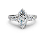 White gold Marquise Brilliant Diamond Pavé Band with Six-Prong Setting_3