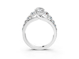 White gold Marquise Brilliant Diamond Pavé Band with Six-Prong Setting_6
