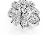 White gold Marquise Brilliant Flower Halo Diamond Split Shank Ring_82