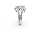 White gold Marquise Brilliant Flower Halo Diamond Split Shank Ring_82