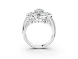 White gold Marquise Brilliant Flower Halo Diamond Split Shank Ring_84