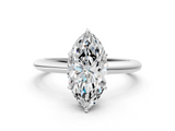 White gold Marquise Brilliant Solitaire Engagement Ring with Six-Prong Setting and Classic Band_20