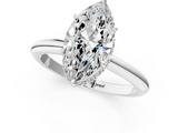 White gold Marquise Brilliant Solitaire Engagement Ring with Six-Prong Setting and Classic Band_20