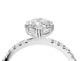 White gold Marquise Brilliant Solitaire with Pavé Band and Claw Prong Setting_11