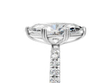 White gold Marquise Brilliant Solitaire with Pavé Band and Claw Prong Setting_12
