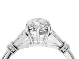 White gold Marquise Brilliant Solitaire with Pave Band and Four-Prong Setting_24