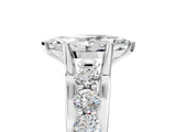 White gold Marquise Brilliant Solitaire with Side Stones on a Pave Band and Four-Prong Setting_112