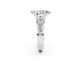White gold Marquise Brilliant Solitaire with Side Stones on a Pave Band and Four-Prong Setting_112