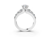 White gold Marquise Brilliant Solitaire with Side Stones on a Pave Band and Four-Prong Setting_113