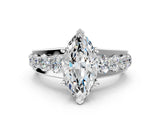 White gold Marquise Brilliant Solitaire with Side Stones on a Pave Band and Four-Prong Setting_26
