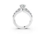 White gold Marquise Brilliant Solitaire with Side Stones on a Pave Band and Four-Prong Setting_29