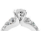 White gold Marquise Brilliant Solitaire with Side Stones on a Pave Band and Four-Prong Setting_30