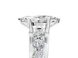 White gold Marquise Brilliant Solitaire with Side Stones on a Pave Band and Four-Prong Setting_31