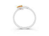 White gold Marquise Citrine Cluster Bypass Ring with Prong Setting_9