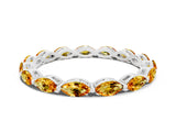 White gold Marquise Citrine Eternity Band with U-Prong Setting_12