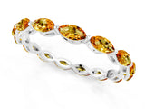 White gold Marquise Citrine Eternity Band with U-Prong Setting_13