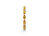 White gold Marquise Citrine Eternity Band with U-Prong Setting_14
