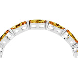 White gold Marquise Citrine Eternity Band with U-Prong Setting_16